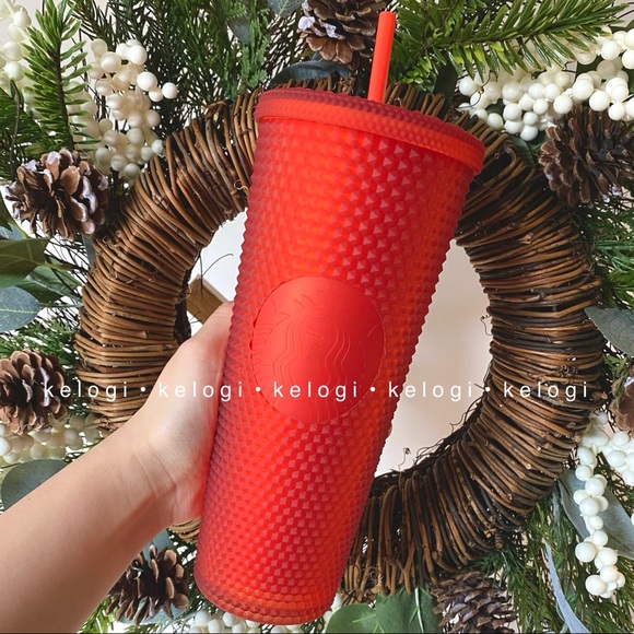 ❤️NEW❤️2021 Starbucks Matte Red Velvet Studded Cup - Picture 2 of 9